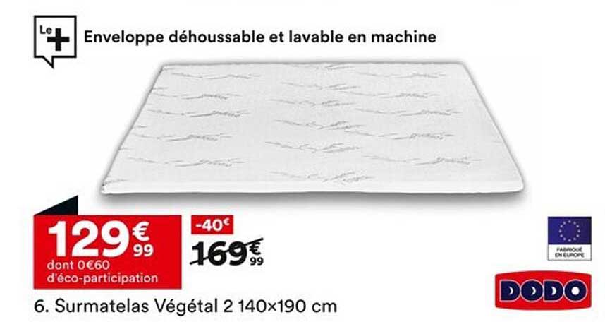 Surmatelas Végétal 2 140x190 cm - DODO