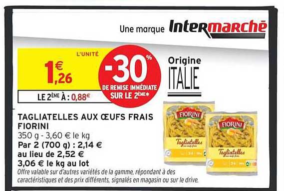 TAGIATELLES AUX ŒUFS FRAIS FIORINI