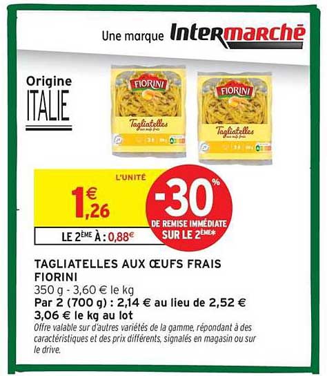 TAGIATELLES AUX ŒUFS FRAIS FIORINI