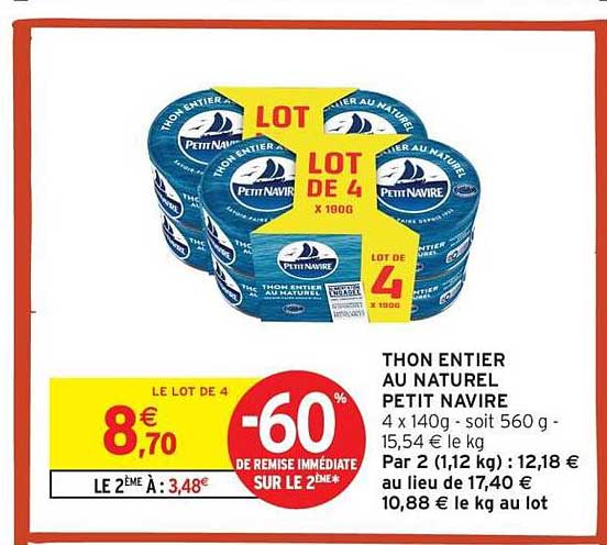 THON ENTIER AU NATUREL PETIT NAVIRE