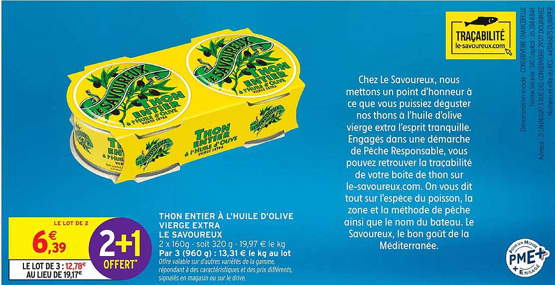 THON ENTIERS À L'HUILE D'OLIVE VIERGE EXTRA