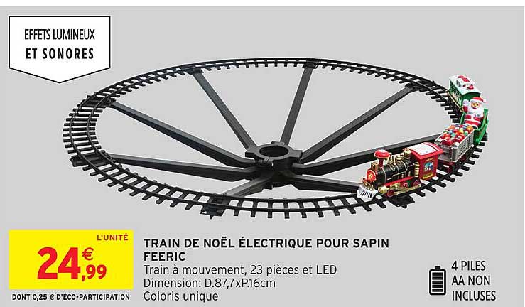 TRAIN DE NOËL ÉLECTRIQUE POUR SAPIN FEERIC