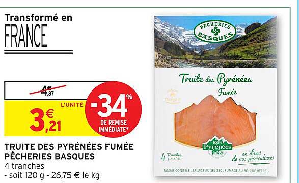 TRUITE DES PYRÉNÉES FUMÉE PÊCHERIES BASQUES