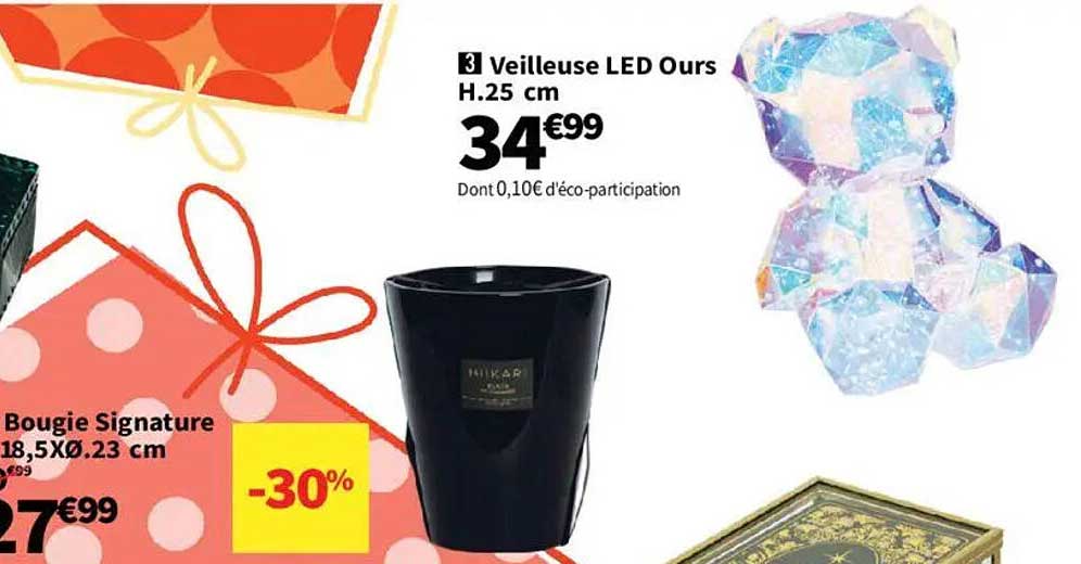 Veilleuse LED Ours H.25 cm