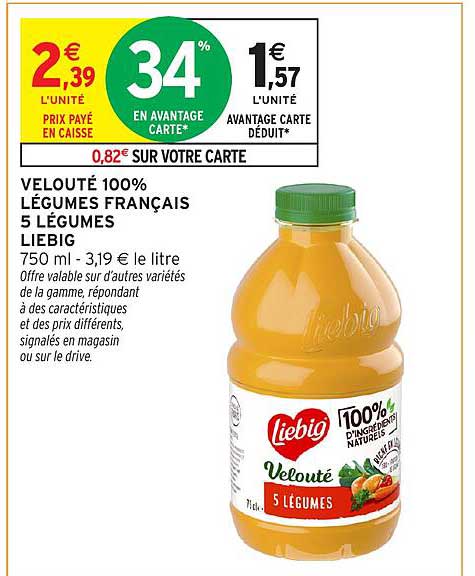 VELOUTÉ 100% LÉGUMES FRANÇAIS 5 LÉGUMES LIEBIG