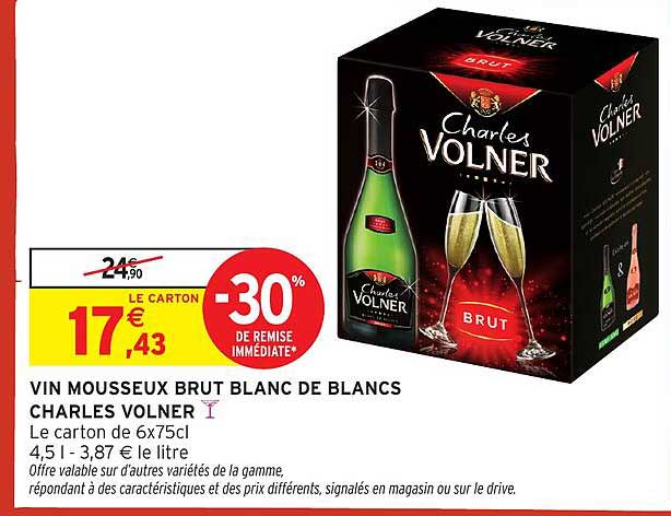 VIN MOUSSEUX BRUT BLANC DE BLANCS CHARLES VOLNER