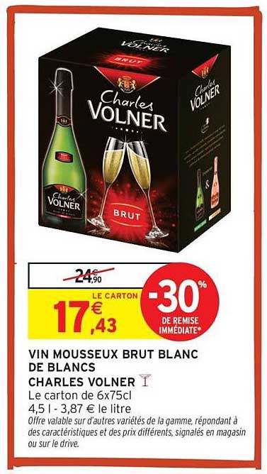VIN MOUSSEUX BRUT BLANC DE BLANCS CHARLES VOLNER
