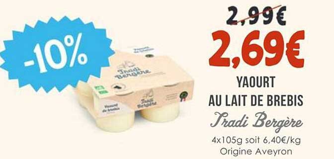 Yaourt au lait de brebis Tradi Bergère