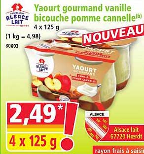 Yaourt gourmand vanille bicouche pomme cannelle
