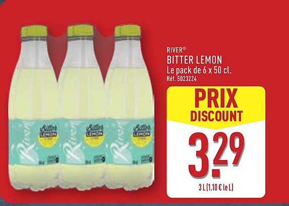 RIVER® BITTER LEMON Le pack de 6 x 50 cl.